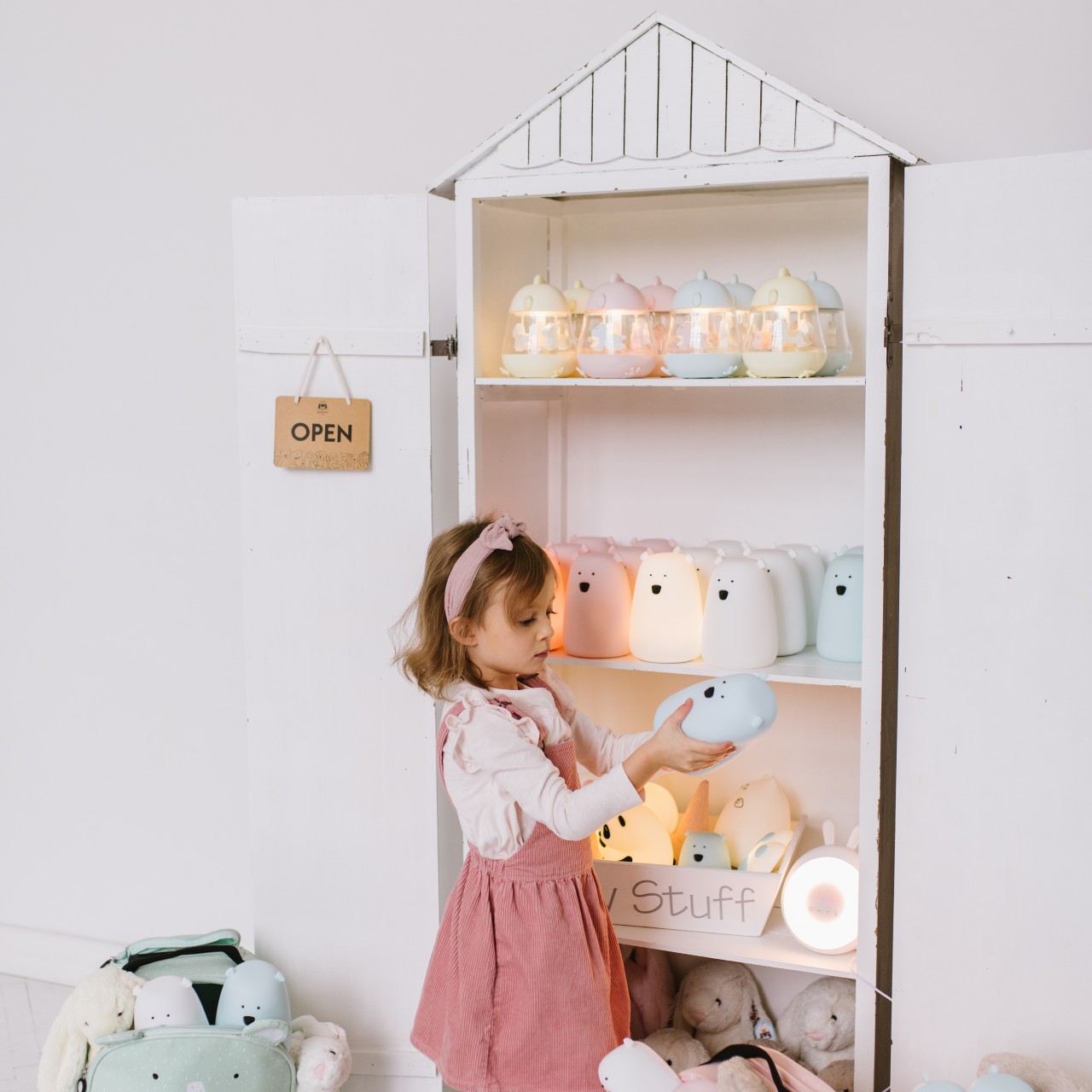 Rabbit&Friends Lampka Miś duży różowa | 0+