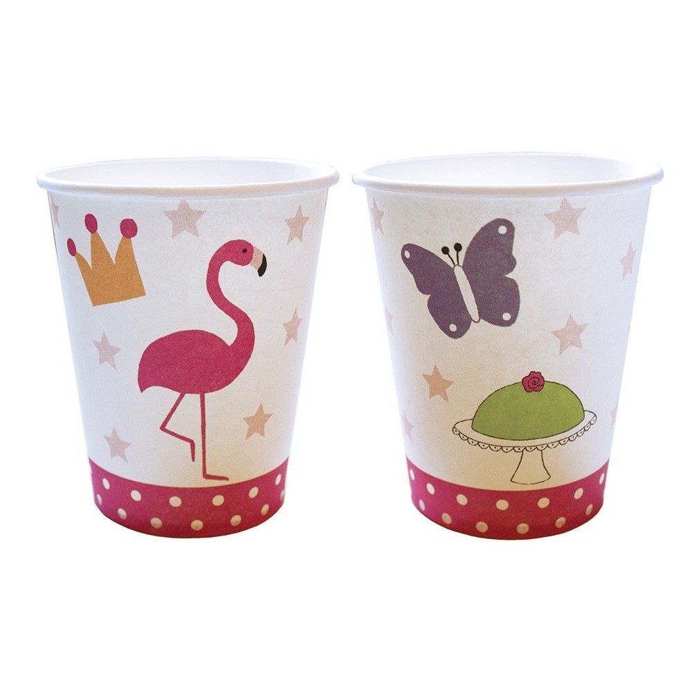 JaBaDaBaDo Kubeczki urodzinowe flaming 12 szt. 3+