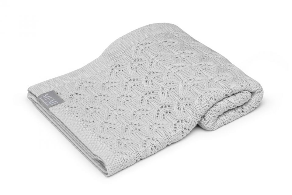 My Memi Ażurowy kocyk bambusowy 80x100 jasny szary 0+