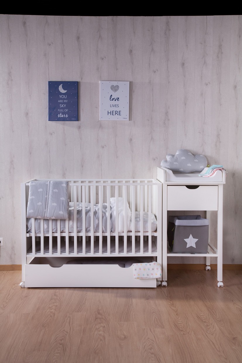 Childhome Barierka do łóżka 120cm biała Drewniana