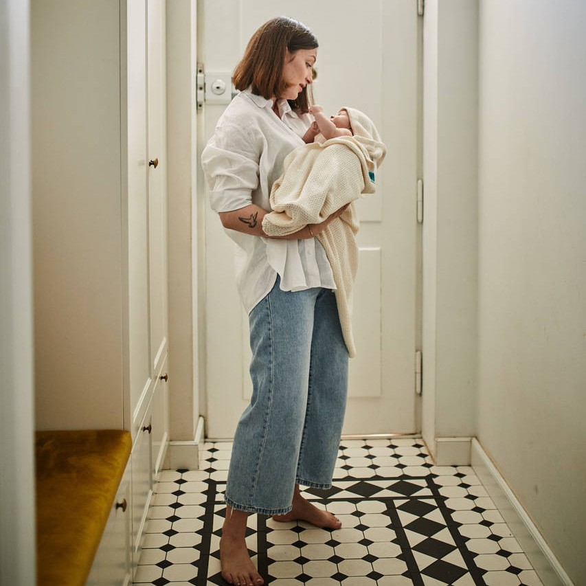 Pink No More Kocyk Bambusowy z Kapturkiem Cream 0+