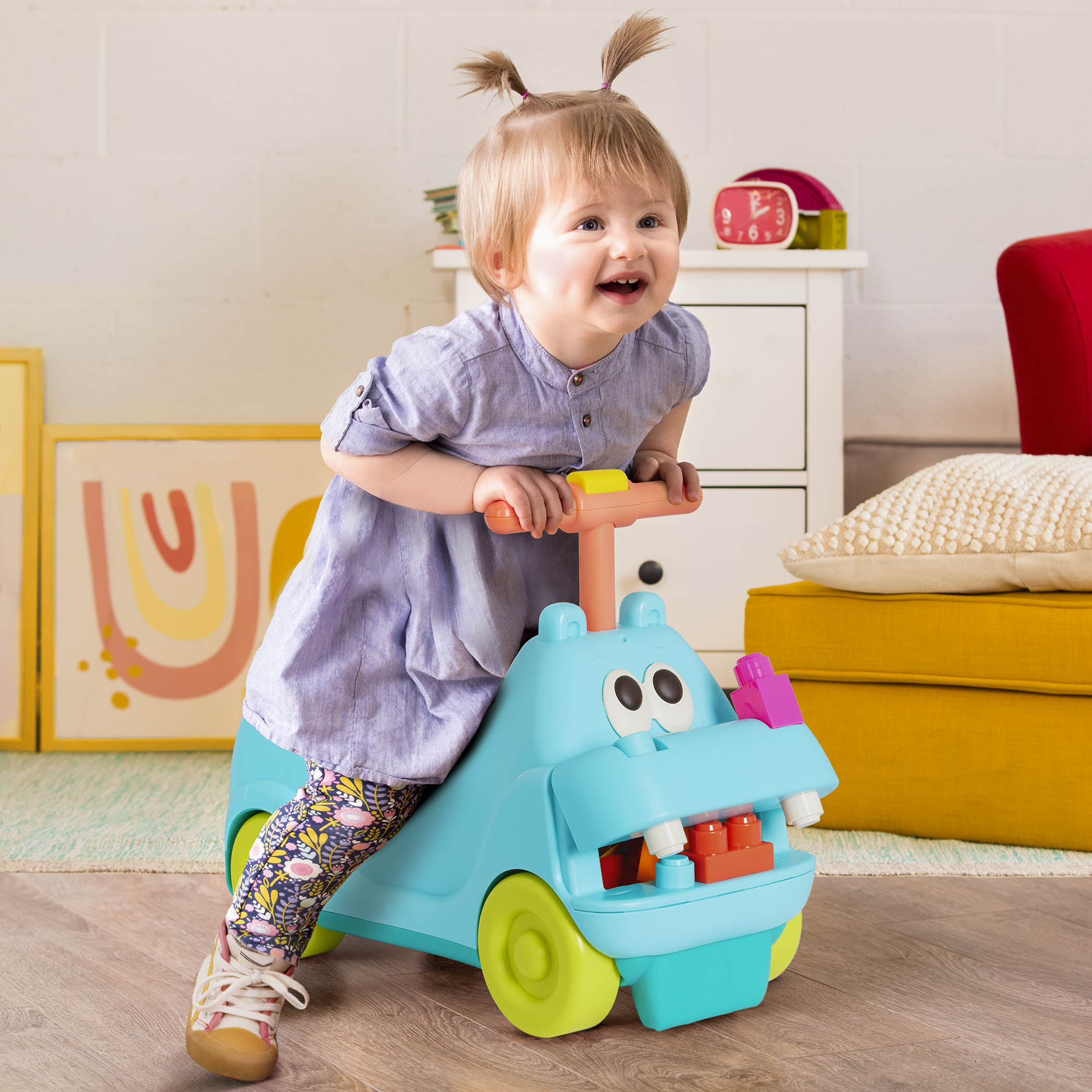 Btoys Jeździk Hipcio z Klockami 12+m