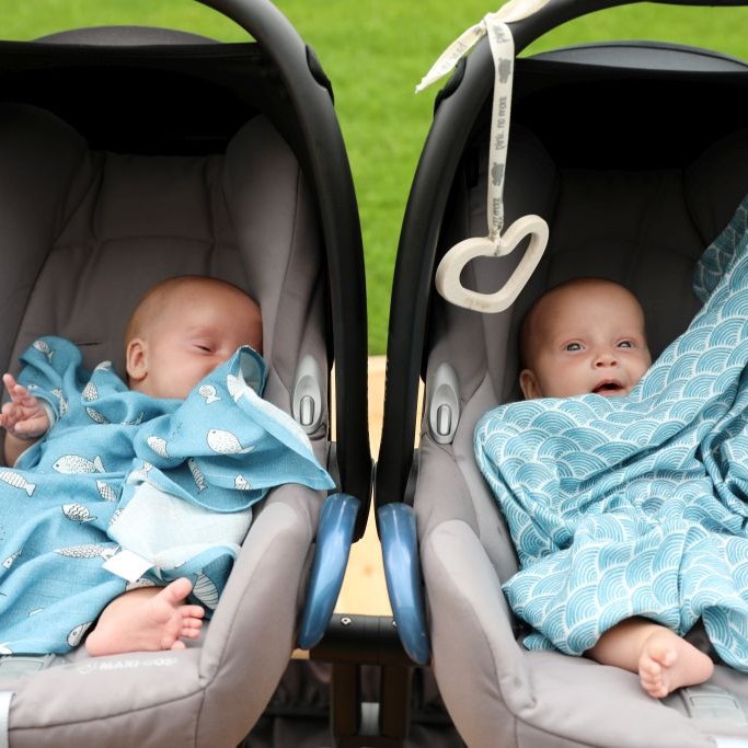 Pink No More Pieluszka Muślinowo-Bambusowa Fish & Blue Ocean 2szt 0+