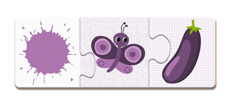 Janod Trzyczęściowe Puzzle Kolory 30 elementów 3+