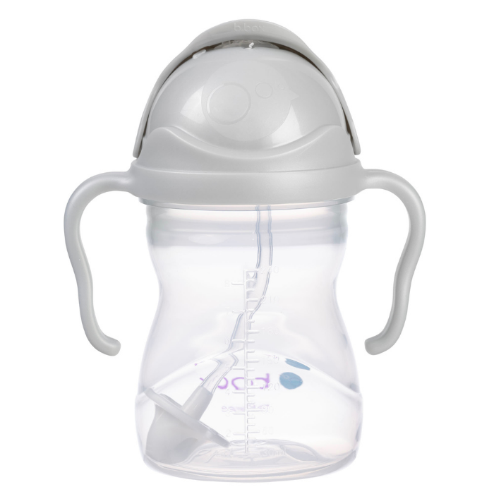 B.Box, Bidon ze słomką 240 ml, szary