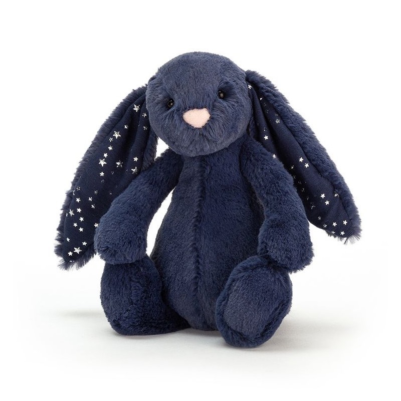 Jellycat, Królik z uszami w gwiazdki, granatowy 18 cm