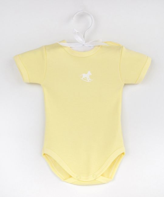 Body dziecięce z krótkim rękawkiem ŻÓŁTE roz.6-9m