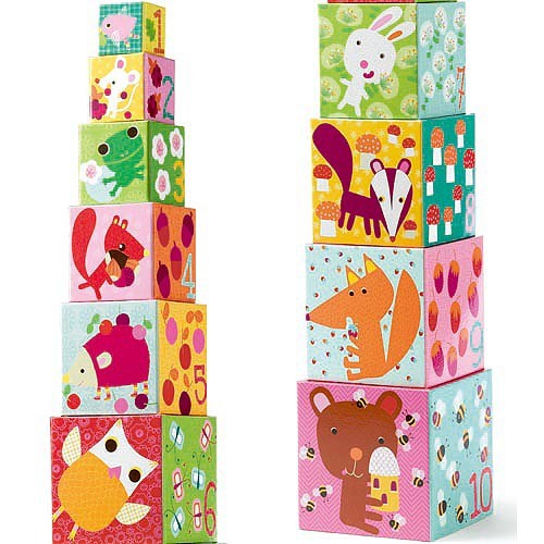 Djeco Piramida 10 kostek w lesie 12m+