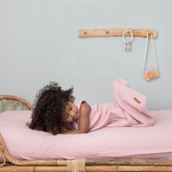 Little Dutch Śpiworek bawełniany Pure pink 110 cm