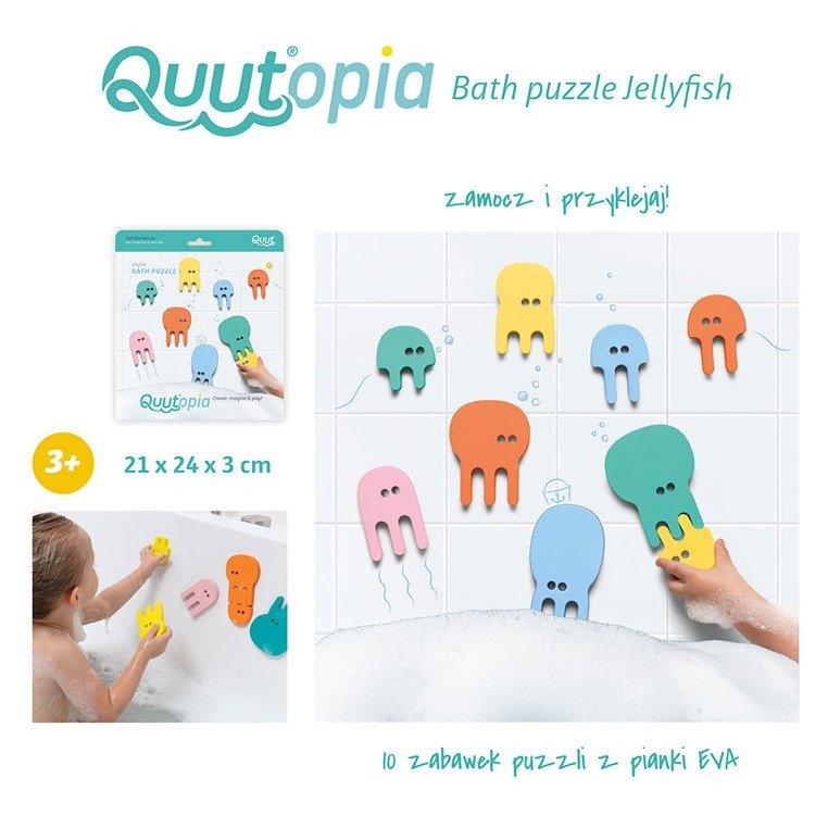 Quut Puzzlo-Meduzy Piankowe do Kąpieli 10el 3+