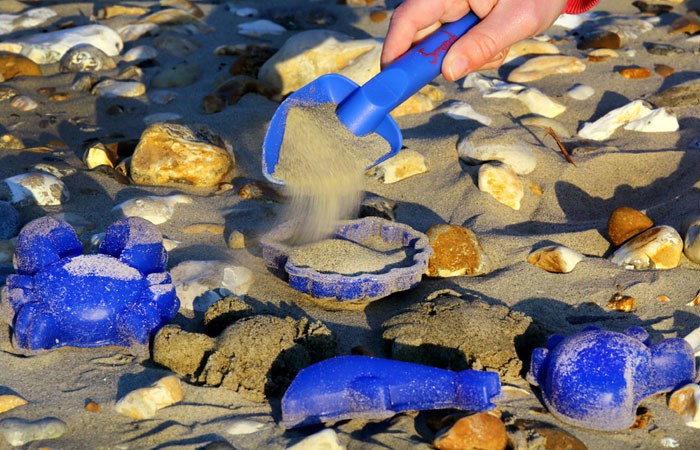 Scrunch Silikonowe Foremki do piasku 4 szt. Błękitne 1+