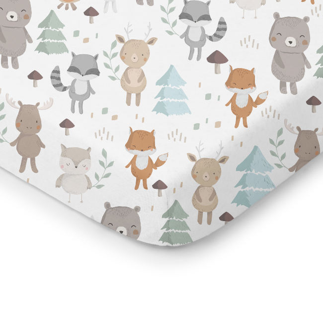 ColorStories Prześcieradło do łóżeczka 140x70cm Woodland