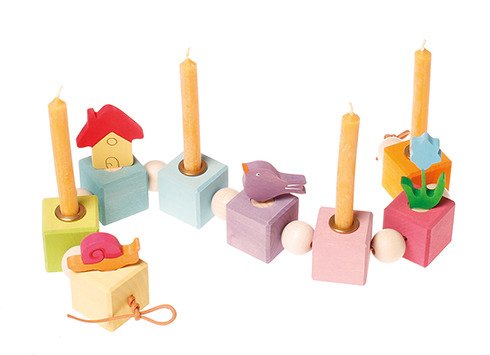 Grimm's Drewniane Urodzinowe Kostki - Dekoracja 1+