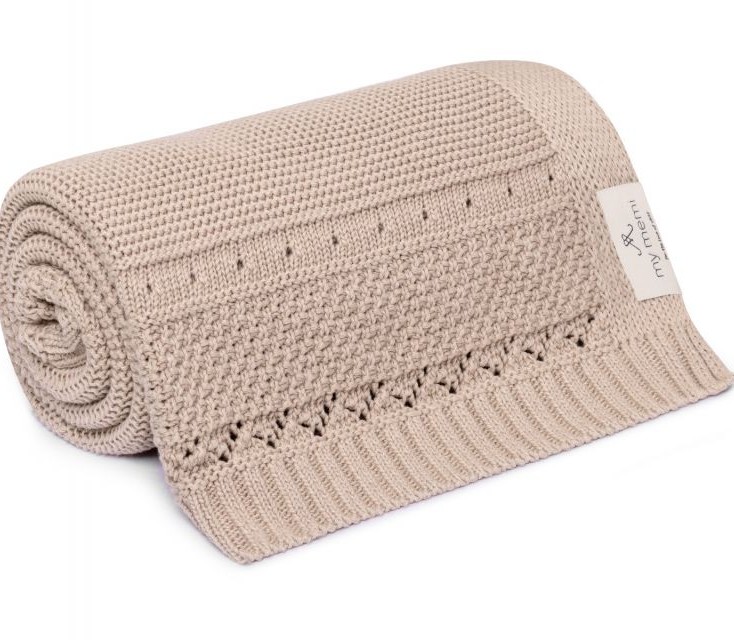 My Memi Kocyk bawełna organiczna 80x100 beżowy