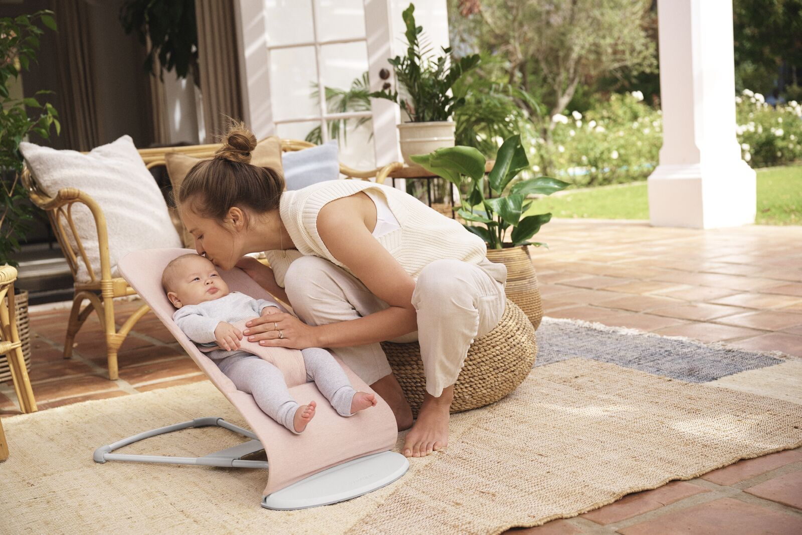 BabyBjorn Leżaczek Bliss Woven Jasny Róż Melanż