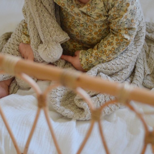 My Memi Kocyk bambusowy z kapturkiem 90x90 beige 0+