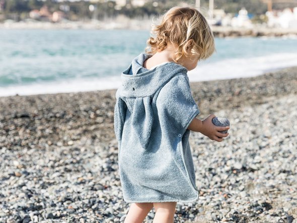 Bamboom Ręcznik Poncho Bambusowy Niebieski 0-2l