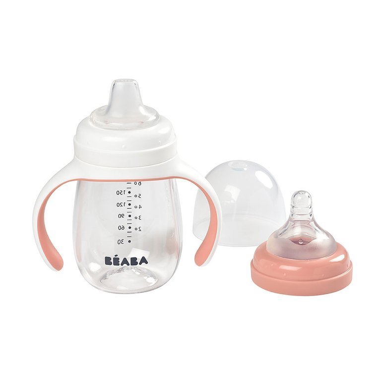 Beaba Butelka treningowa 2w1 Tritan 210 ml old pink 6m+
