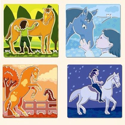 Djeco Szablony do Rysowania Konie 6-9 lat