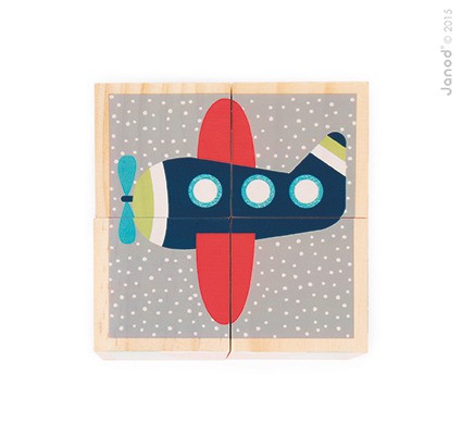 Janod Klocki Puzzle 6w1 Pierwsze słowa 18m+