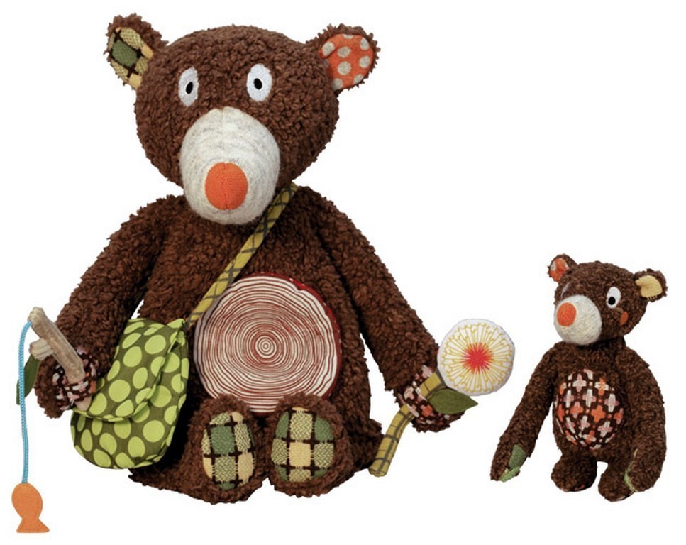 WOODOURS Tata miś z synem Drewniana Figurka 3+