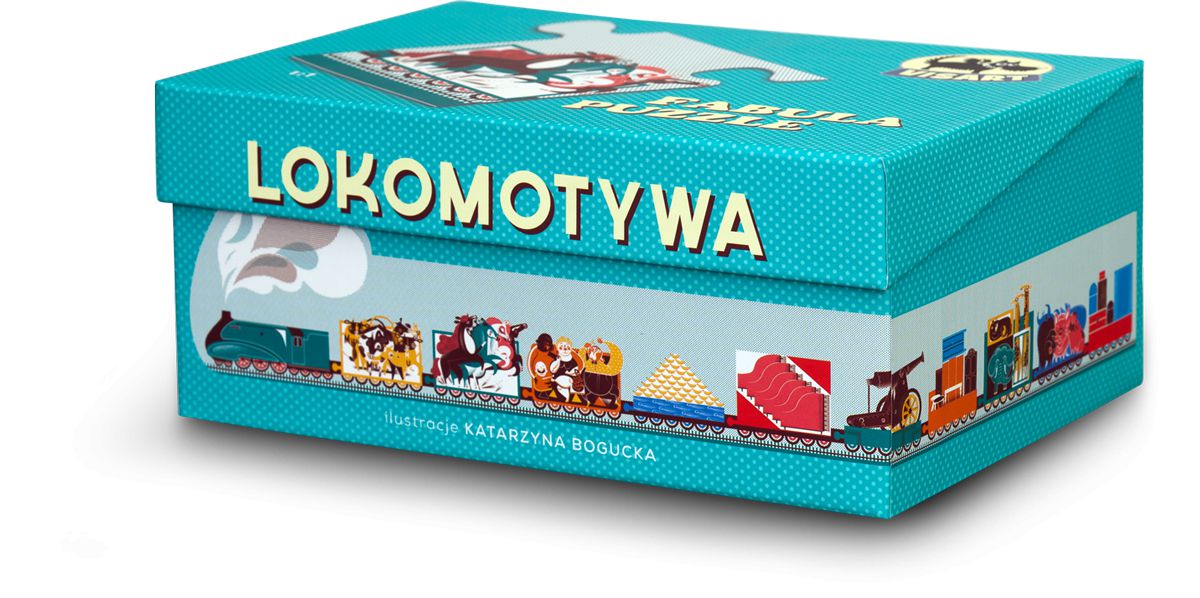Komplet Puzzle i Książka Lokomotywa Tuwima 12el 3+