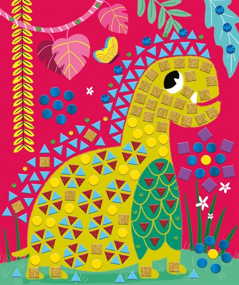 Janod Zestaw Kreatywny Mozaika Dinozaury 4+