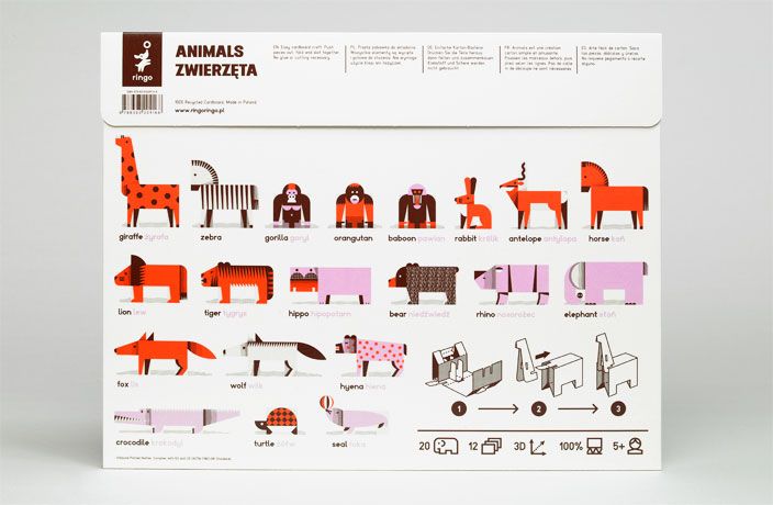 Papierowe zwierzęta PS5520 - Kreatywny zestaw 3+