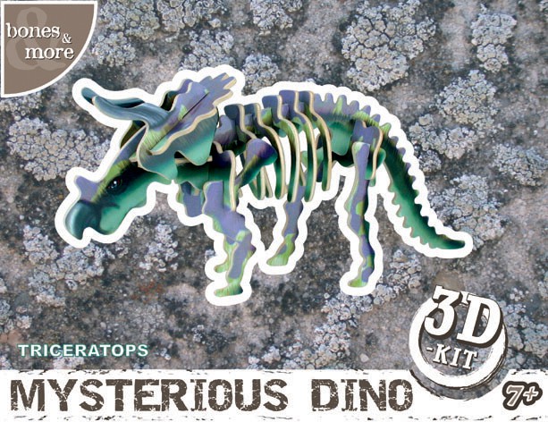 Geo kids Puzzle 3D Triceratops Drewniane 7+