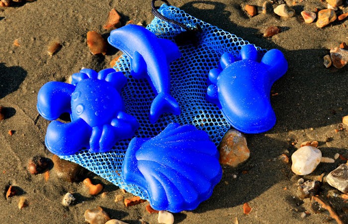 Scrunch Silikonowe Foremki do piasku 4 szt. Błękitne 1+