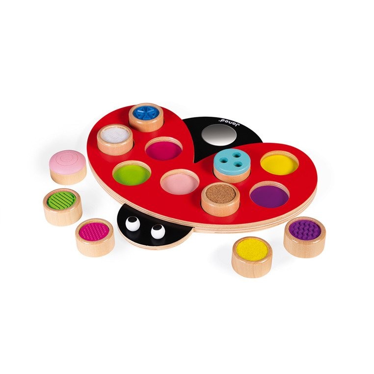 Janod Układanka Sensoryczna Biedronka Uczę się przez dotyk 1+