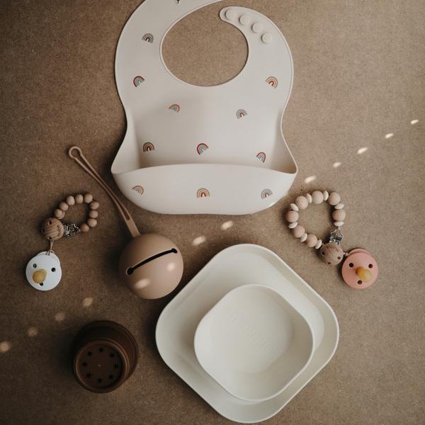 Mushie Etui na smoczek Kula Ball Natural | Silikon BPA-Free