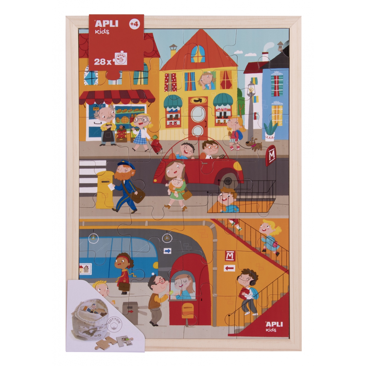 Apli Kids Puzzle Drewniane Miasto 28el 4+