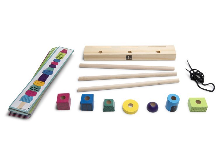 BS Toys Drewniana Układanka Wieża Klocki 12m+