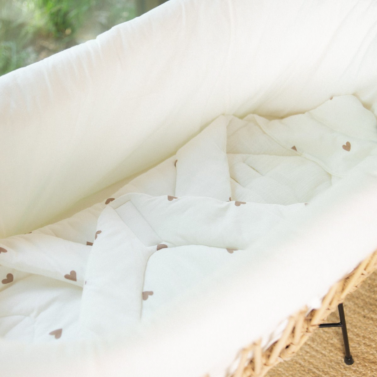 Childhome Łóżeczko Rattanowe Natural/Black 90x51cm 0-6m