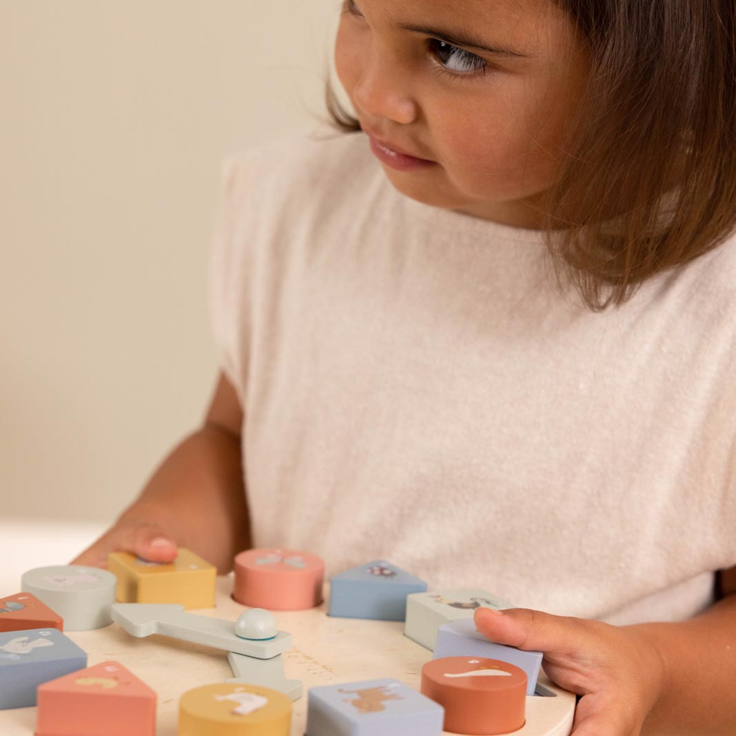 Little Dutch Drewniany zegar nauka godzin 3+