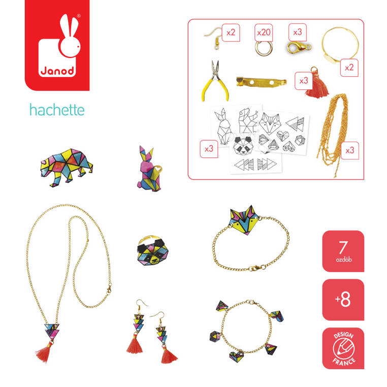 Janod Zestaw Biżuteria Kurczliwy Plastik Geometrix 8+