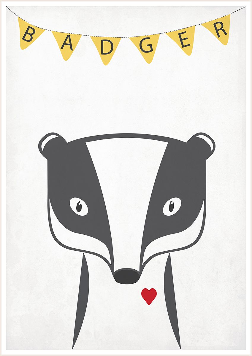 Plakat A3 Borsuk Borys - Dekoracja Pokoju Dziecięcego 3+