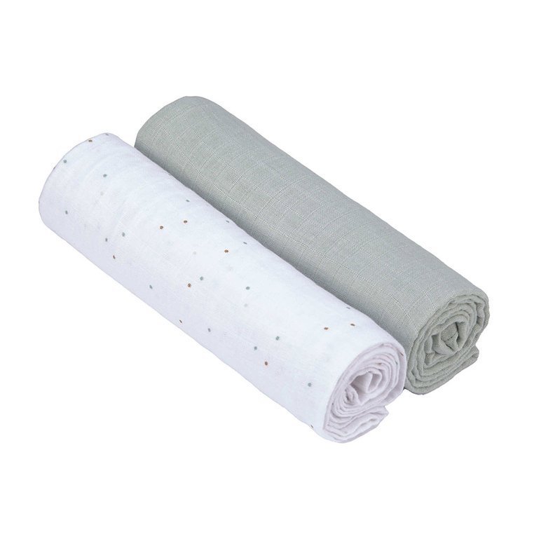 Lassig Muślinowy Otulacz-Kocyk Zestaw 2szt 120x120cm Szop