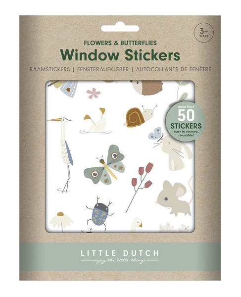 Little Dutch Naklejki na okno Flowers & Butterflies
