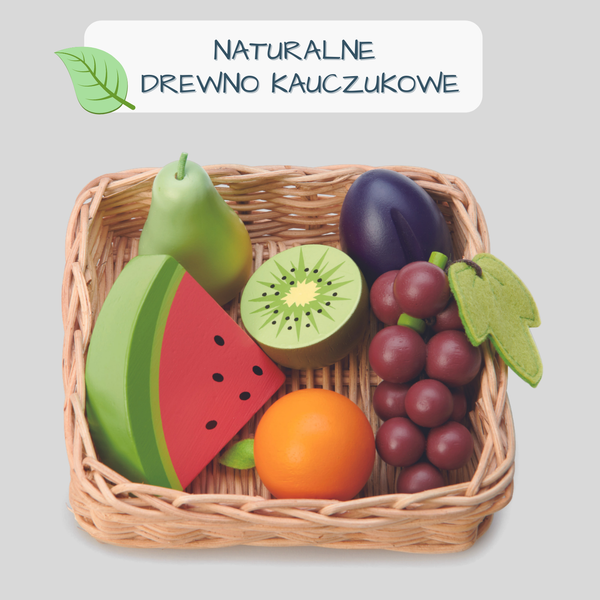 Tender Leaf Toys Koszyk z owocami 12 el. 3+