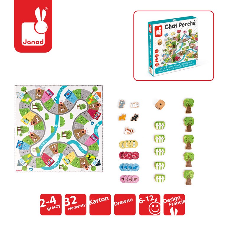 Janod Gra wyścig Koty 6-12 lat 2-4 graczy