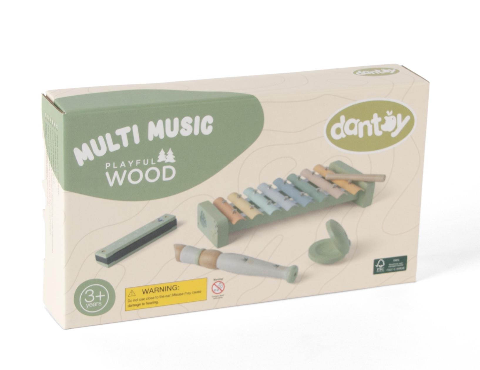 Dantoy Drewniane Instrumenty Muzyczne Zestaw FSC 3+