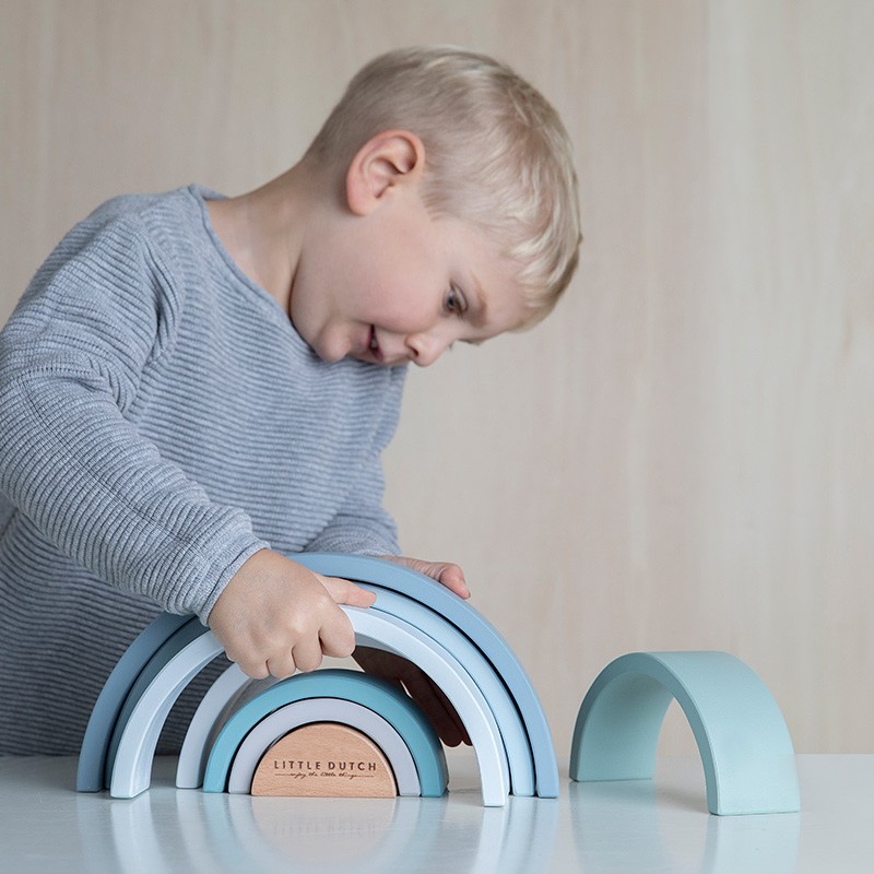 Little Dutch Tęcza Drewniana Błękitna 8el 1+