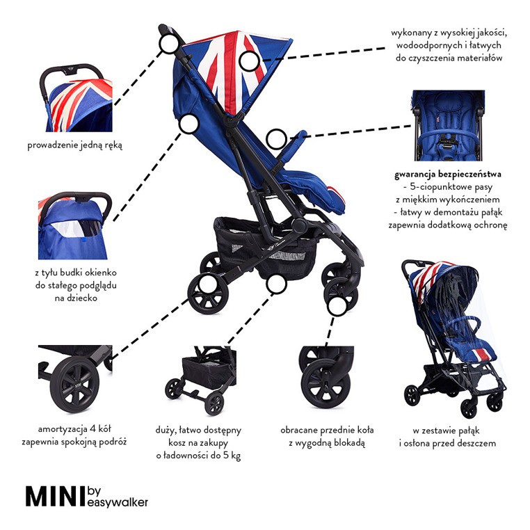 Easywalker Buggy XS Union Jack Classic wózek spacerowy