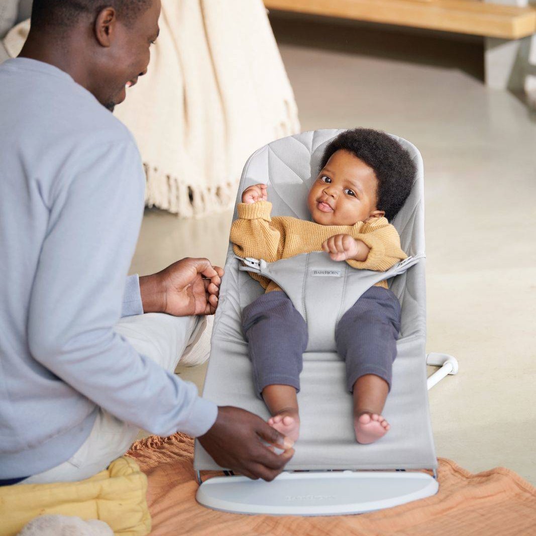 BabyBjorn Leżaczek BLISS COTTON 3-12m Jasny Szary