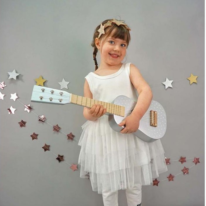 JaBaDaBaDo Drewniana Gitara Srebrna 3+