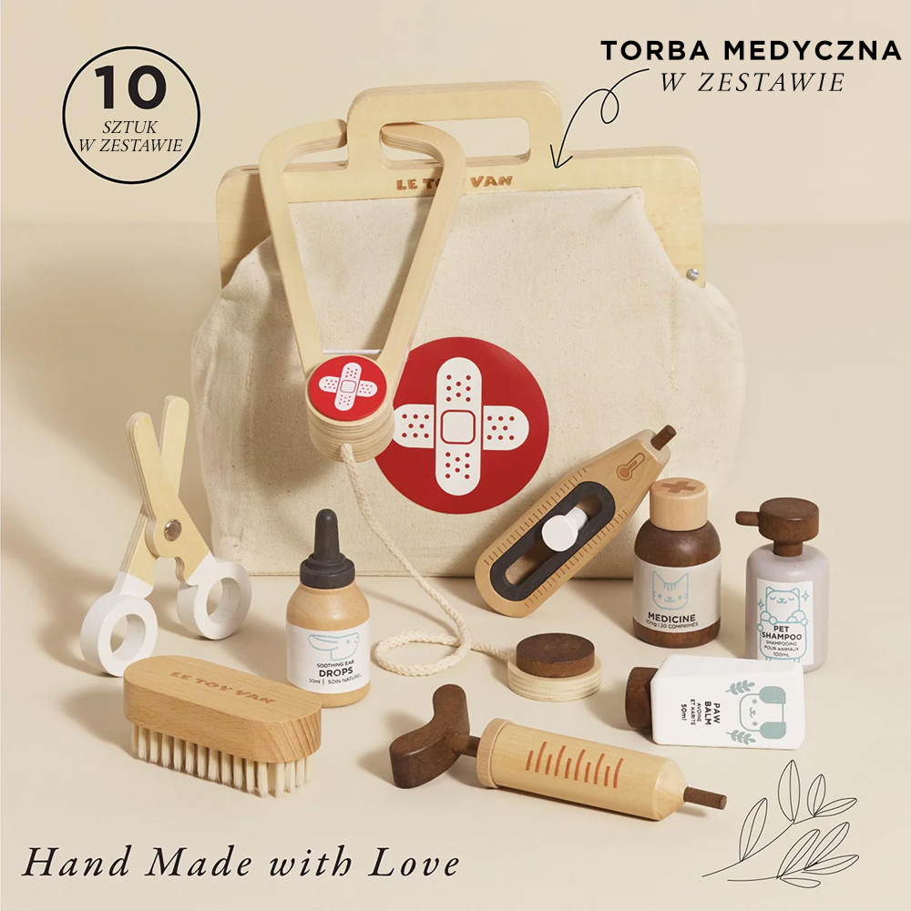 Le Toy Van – Drewniany zestaw lekarza weterynarza FSC dla dzieci 3+