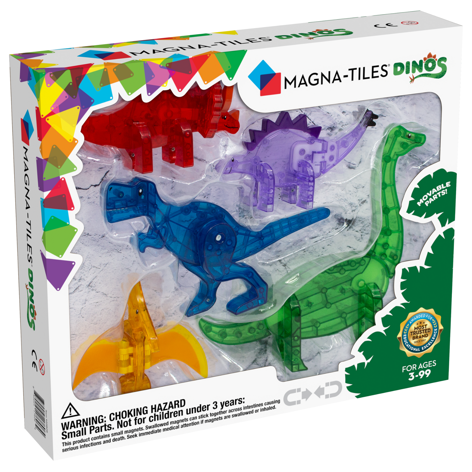 Magna-Tiles Klocki Magnetyczne Dino 5el 3+