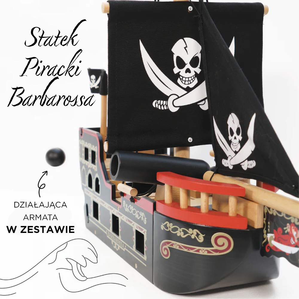Le Toy Van – Drewniany statek piracki Barbarossa FSC 3+